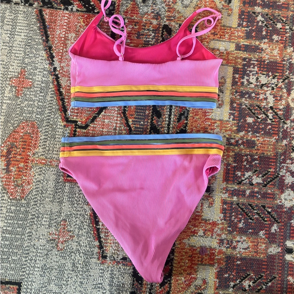 Beach Riot Ribbed Pink Bikini - Picture 5 of 7